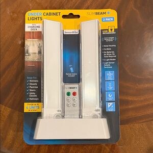 SlimBeam Under Cabinet Lights with Charging Dock - White